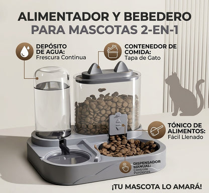 Comedero y Bebedero Antiderrame para Gatos