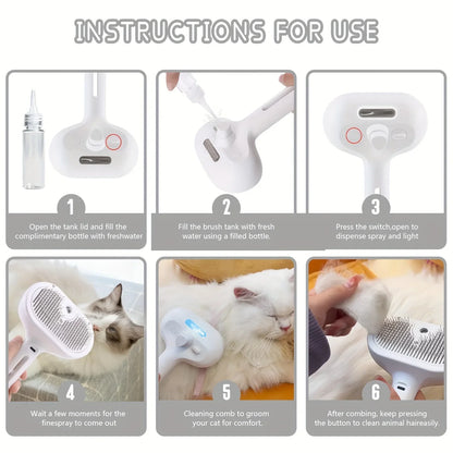 Cepillo de Vapor para Mascotas - Limpieza Suave sin Estrés