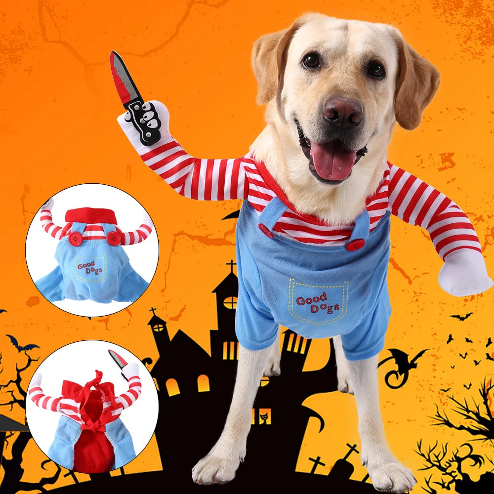 Dog Cosplay Costume For Small Medium Large Dogs Cats Halloween Party Dress Outfits Cute Dog Jacket Labrador Bulldog Pet Clothes